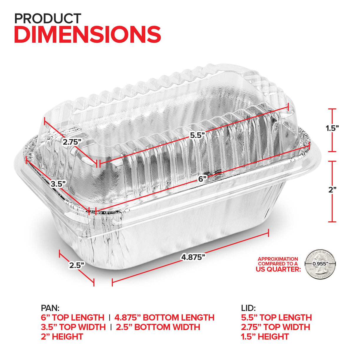 Stock Your Home Pans + Lids / 30 Pack / Silver Loaf Pans