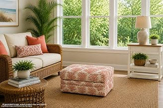 American Furniture Classics Multicolor Polyester Blend Upholstered Ottoman