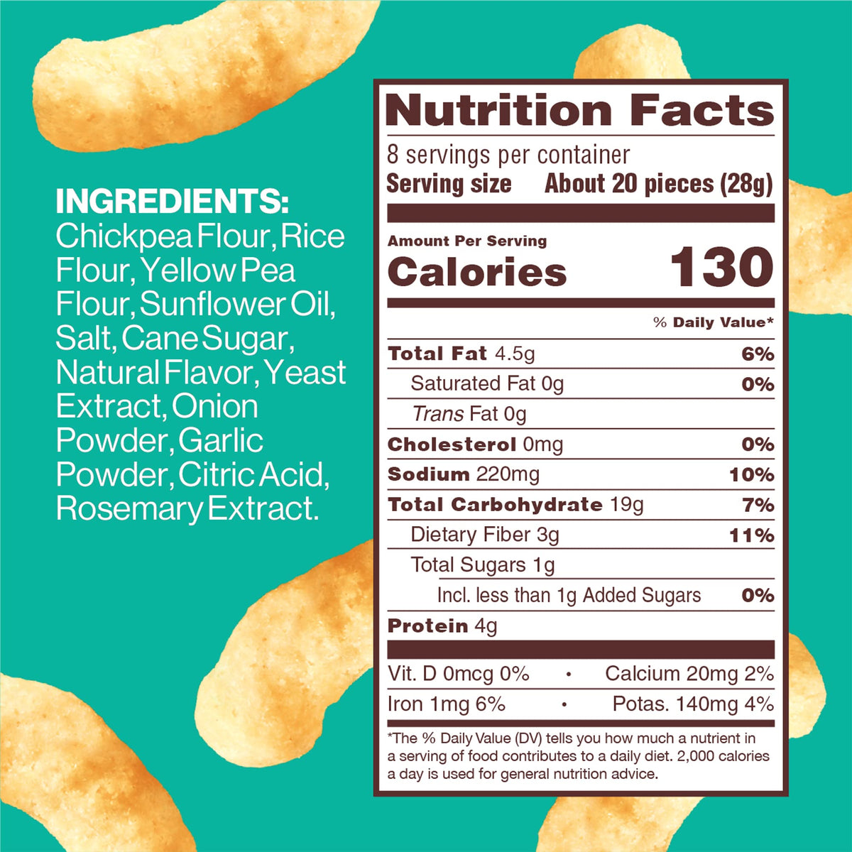 HIPPEAS Groovy White Cheddar / 8 Ounce (Pack of 2) / 1 Puffed Snacks