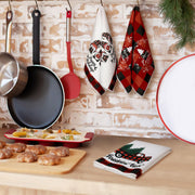 Sratte Christmas Kitchen Towels, Microfiber Dish Towels, 6 Pack Red Black Buffalo Plaid