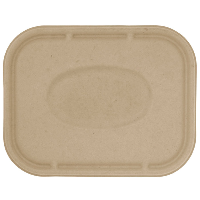 World Centric TRL-SC-10 100% Compostable Unbleached Plant Fiber Lids for 10" x 7.5" and Trays (Pack of 400)