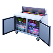 11.4 cu. ft. 2-Door Commercial Food Salad Sandwich Prep Table Refrigerator 48" inch by Dukers – medium, 11.47 cubic_feet, Stainless Steel, Model DSP48-12-S2