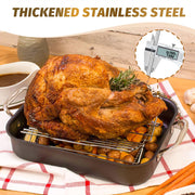Roryimke Chicken Roasting Rack, V-Shaped Adjustable Stand, Silver