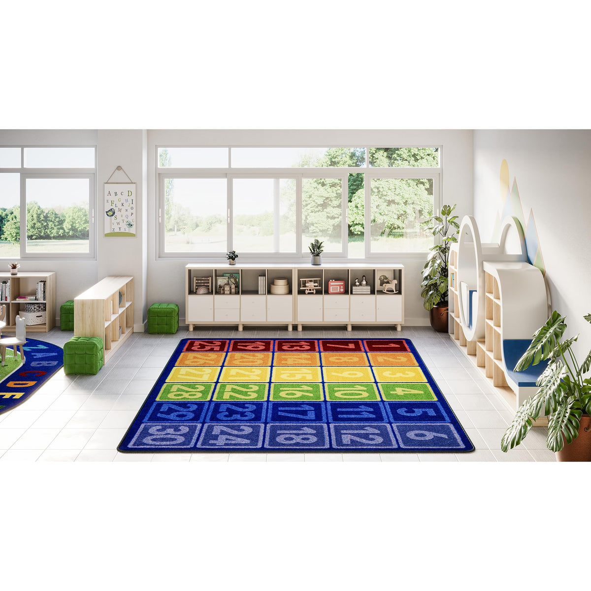 I Can Count 7'8" x 10'9" Area Rug in Color Multi by Joy Carpets – 7'8" x 10'9" (Rectangular), Nylon, Multi Color, Model 2181D