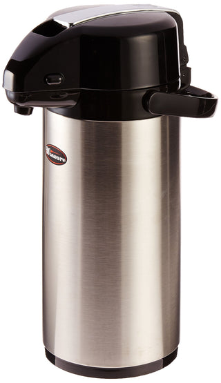 2.5 L Stainless Steel Airpot by Winco – 84.5 Ounces, 2.5 liters, Plastic, Stainless, Model APSK-725