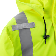 Hi-Vis Safety Bomber Jacket by Global Industrial – Polyester Quilted Lining, Lime Green, Model 641644LM