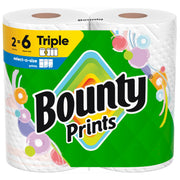 Bounty Prints / 2 Rolls (123 Sheets) / Triple Paper Towels