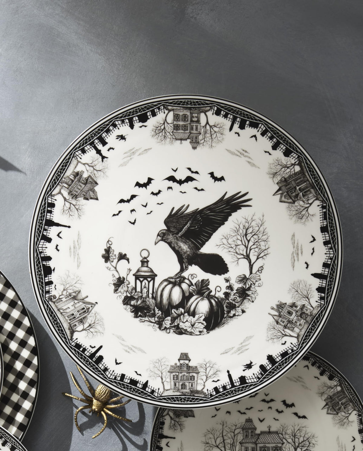 Haunted Village Cake Plate by Lenox – 1 Count, Porcelain, Multicolor, Model 899320