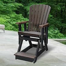 American Furniture Classics Model 516BZBK Fan Back Balcony Glider in Brazilian Walnut on a Black Base