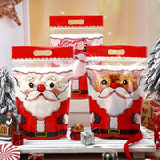 Epakh Christmas Zipper Bags, Resealable Treat Bags with Handles, Santa Claus, Pack of 100