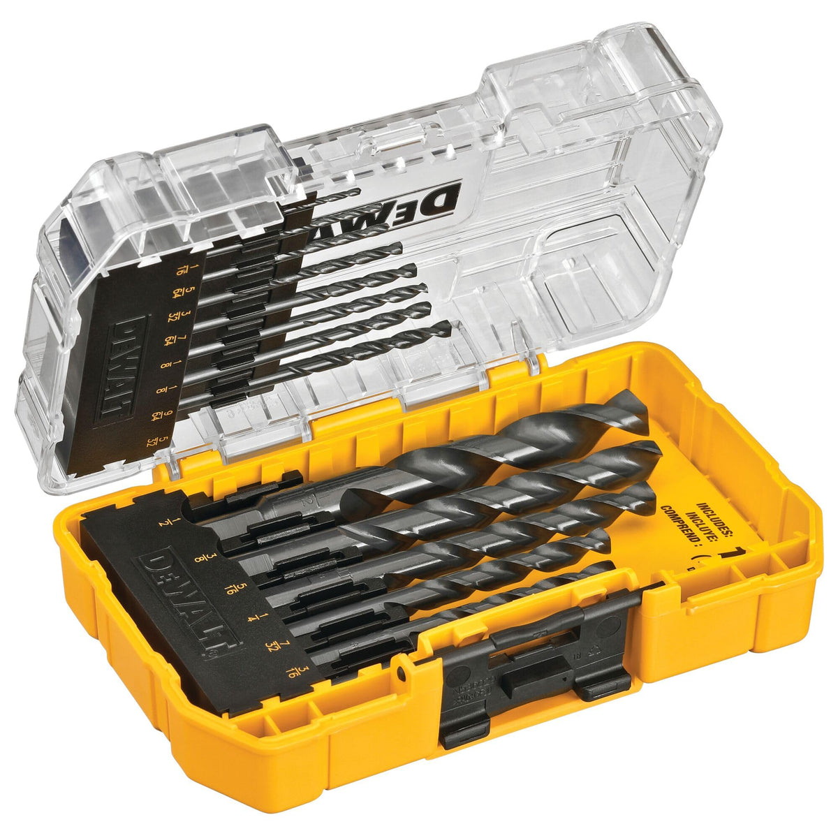 Drill Bit Set by DEWALT – 14 piece set (Pack of 1), High Speed Steel (HSS), Multi, Model DWA1184