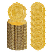 Osgevei Charger Plates, 13 Inch Round Plastic, 100 Gold