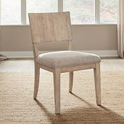 Liberty Furniture Proximity Place Panel Back Side Chair with Upholstered Seat for Transitional Dining Room - Barley Buff Birch Wood