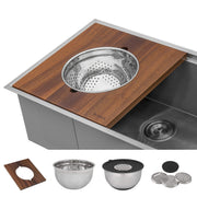 33-in 16-Gauge Two-Tier Drop-in Workstation Kitchen Sink by Ruvati – 33 inch - Dual Tier, Stainless Steel, Model RVH8424