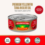Genova Yellowfin Tuna in Calabrian Chili / 5 Ounce (Pack of 12) / 12 Tuna Fish