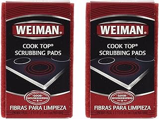 Weiman Ceramic & Glass Cooktop Cleaner, 3 Count, 2 Pack - Cut Through The Toughest Stains - Scrubbing Pads Carefully Wipe Away Residue