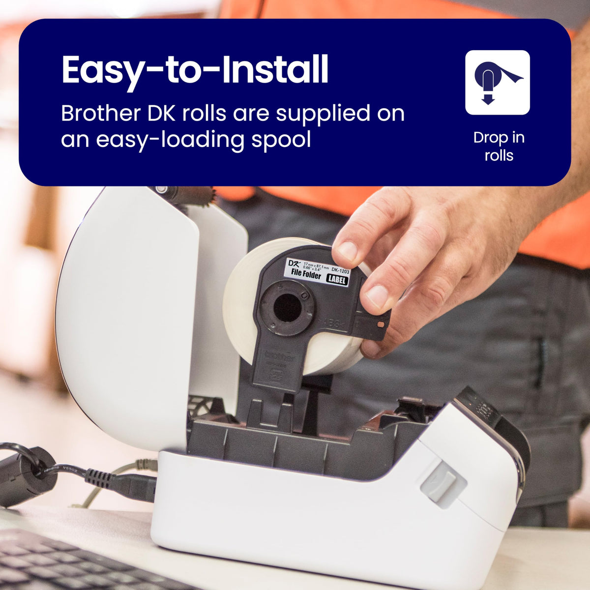 Brother White / 24 Rolls / File Folder Label File Folder Labels