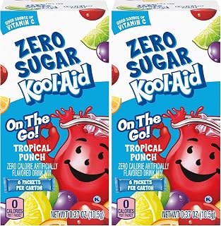 Kool-Aid Sugar-Free Cherry On-The-Go Powdered Drink Mix 6 Count (Pack of 2)