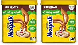 Nesquik Chocolate Powder No Sugar Added, 16 oz (Pack of 2)