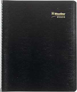 Blueline 2026 Plan & Link™ Essential Monthly Planner, 16 Months, September 2025 to December 2026, Twin-Wire Binding, 11" x 9.0625", Black (C1512.81T-26)