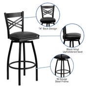 Flash Furniture Black Vinyl Seat/Black Metal Frame / 1 Pack / 1 Barstools