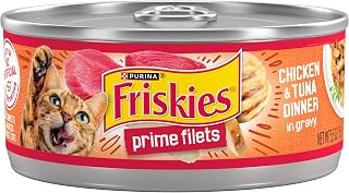 Purina Friskies Prime Filets Wet Cat Food, Chicken & Tuna, (24) 5.5 oz Cans