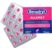 Benadryl Allergy Relief 25 mg Diphenhydramine HCl Tablet, 24 per Box