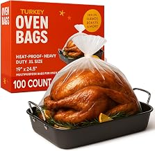 100 Pack Multipurpose Oven Bags – 19” x 24.5” Heavy-Duty Roasting Bags for Turkey, Heat-Resistant for High-Temperature Cooking