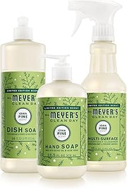 Mrs. MEYER'S CLEAN DAY Kitchen Basics Set, Iowa Pine Scent Cleaning Supplies includes Hand Soap (12.5 Fl Oz), Dish Soap (16 Fl Oz) and Multi-Surface Cleaner (16 Fl Oz)