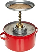 Plunger Galvanized Steel Safety Can by Eagle – 6-1/4" OD x 8" H, galvanized_steel, Red, Model P-701