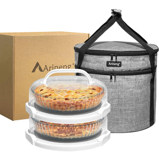Arineng Pie Carrier Set, 10 Inch, Gray