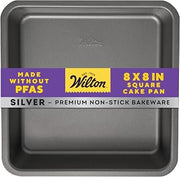 Wilton Silver Non-Stick Square Pan, Made Without PFAS, 8 x 8 in (Pack of 6)