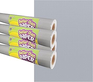 Teacher Created Resources Better Than Paper Bulletin Board Roll - 4 ft. x 12 ft. | Non-wooven Fabric - Gray Color | Pack of 4