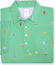 Brooks Brothers Slim Fit Mesh Pique Life Vest Print 4 Button Stripe Polo Shirt,