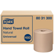 Tork Hand Towel Roll Natural H80, Universal, 100% Recycled Fiber, 6 Rolls x 800 ft, 8031300