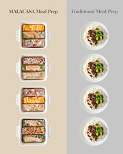 Malacasa Ceramic Baking Dishes, 5.5 x 5.5 Inch Square with Silicone Lids, Set of 2, White
