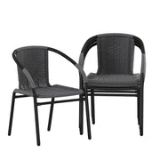Flash Furniture Grey / Set of 4 / Contemporary Patio Dining Chairs