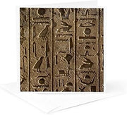 Hieroglyphics, Temple of Karnak, Luxor, Thebes, Egypt-AF14 AJE0071 - Adam Jones 1 Greeting Card with envelope