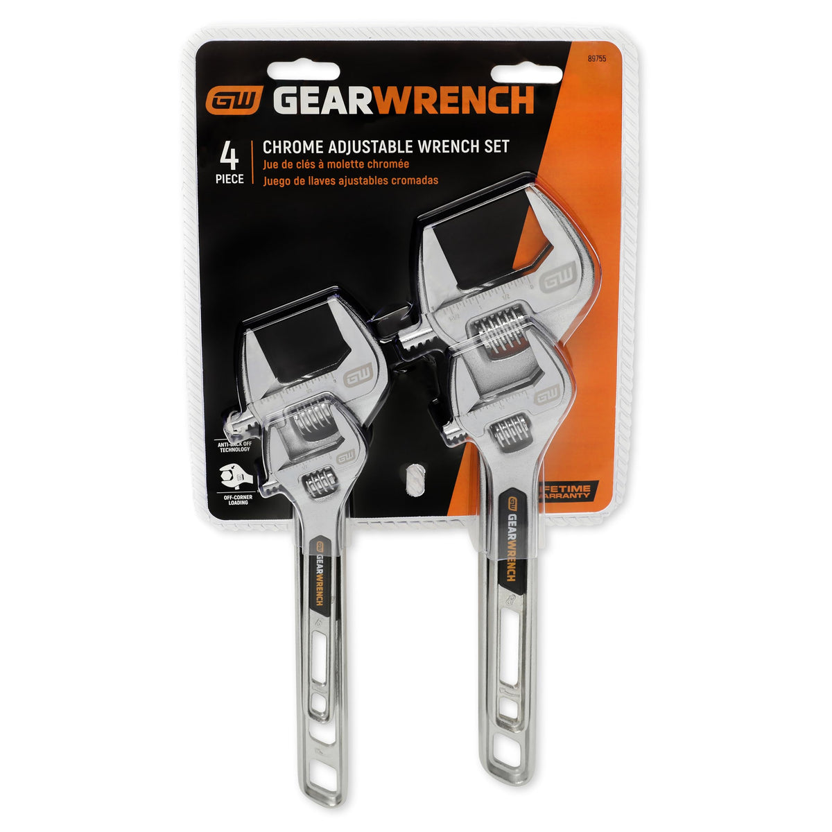 GEARWRENCH 4-Piece Kit / 6", 8", 10" & 12" / Chrome Hand Tools