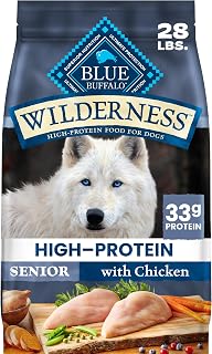Blue Buffalo Wilderness Chicken & Wholesome Grains Senior Dog Food, 28 lb