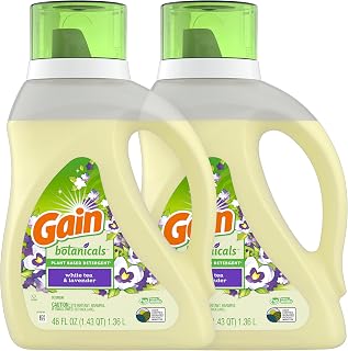 Gain Botanicals Plant Based Laundry Detergent, White Tea & Lavender, 46 Fl Oz (Pack of 2)