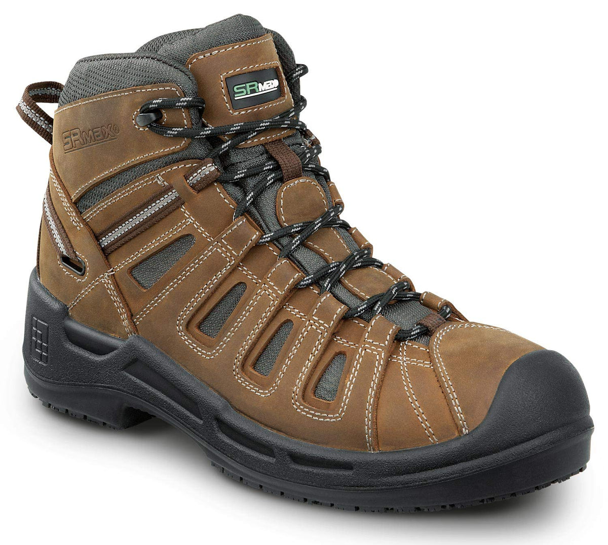 Mens Brown Concord MaxTRAX Composite Toe WP SRO Hiker 11.0 EW by SR Max – 11 X-Wide, Leather, Brown