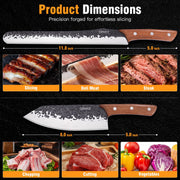 2PCS brisket Carving Knife Set by OPAYLY – medium, High Carbon Steel, Black, Pack of 2, Model PY-CD02