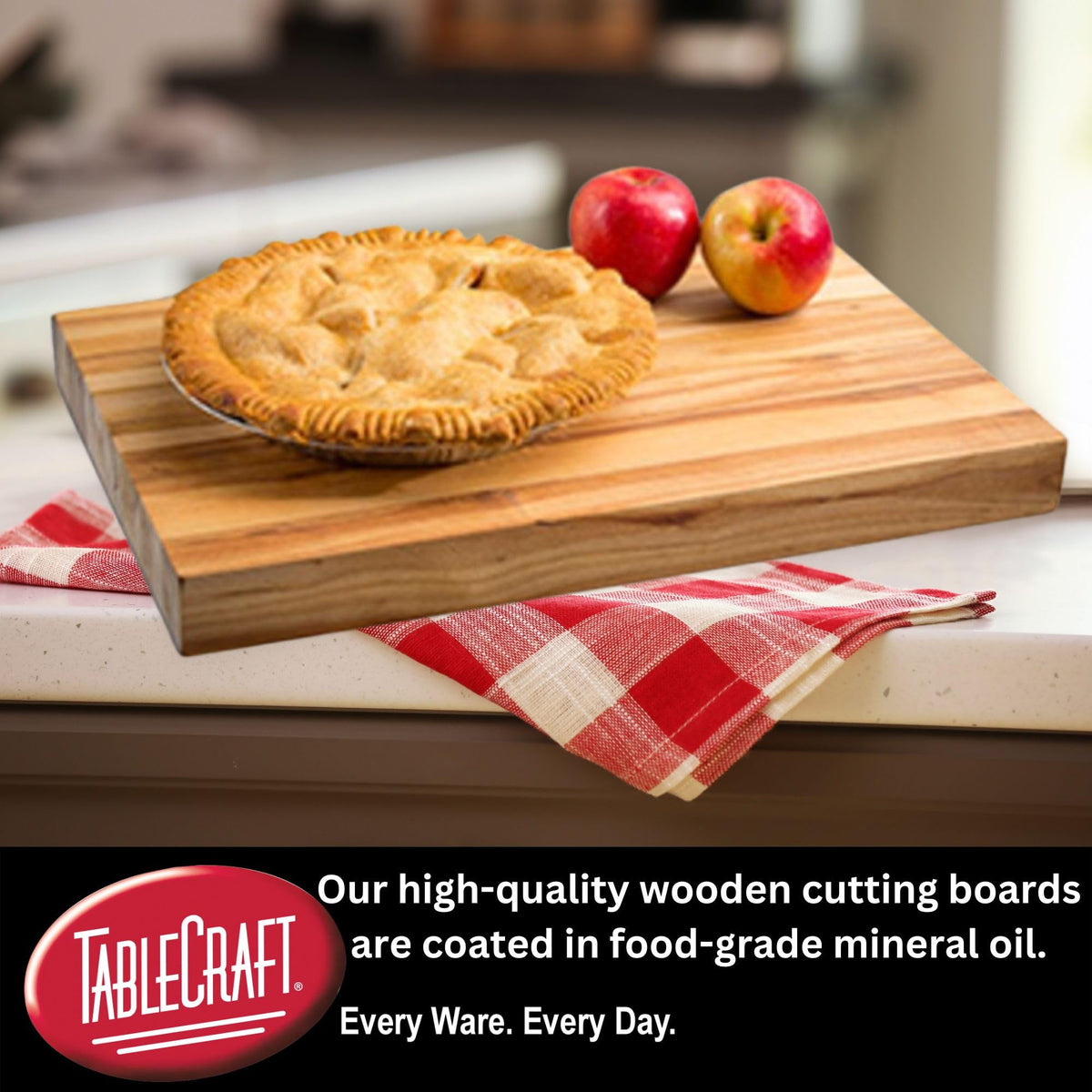 Cash & Carry Butcher Cutting Board by Tablecraft – 7.1"L x 12.1"W, Wood, Light Wood, Model CBW1218175