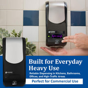 Rely Hybrid Liquid Soap Dispenser by San Jamar – 900.0 milliliters, Metal, Black, Model SH970BKSS