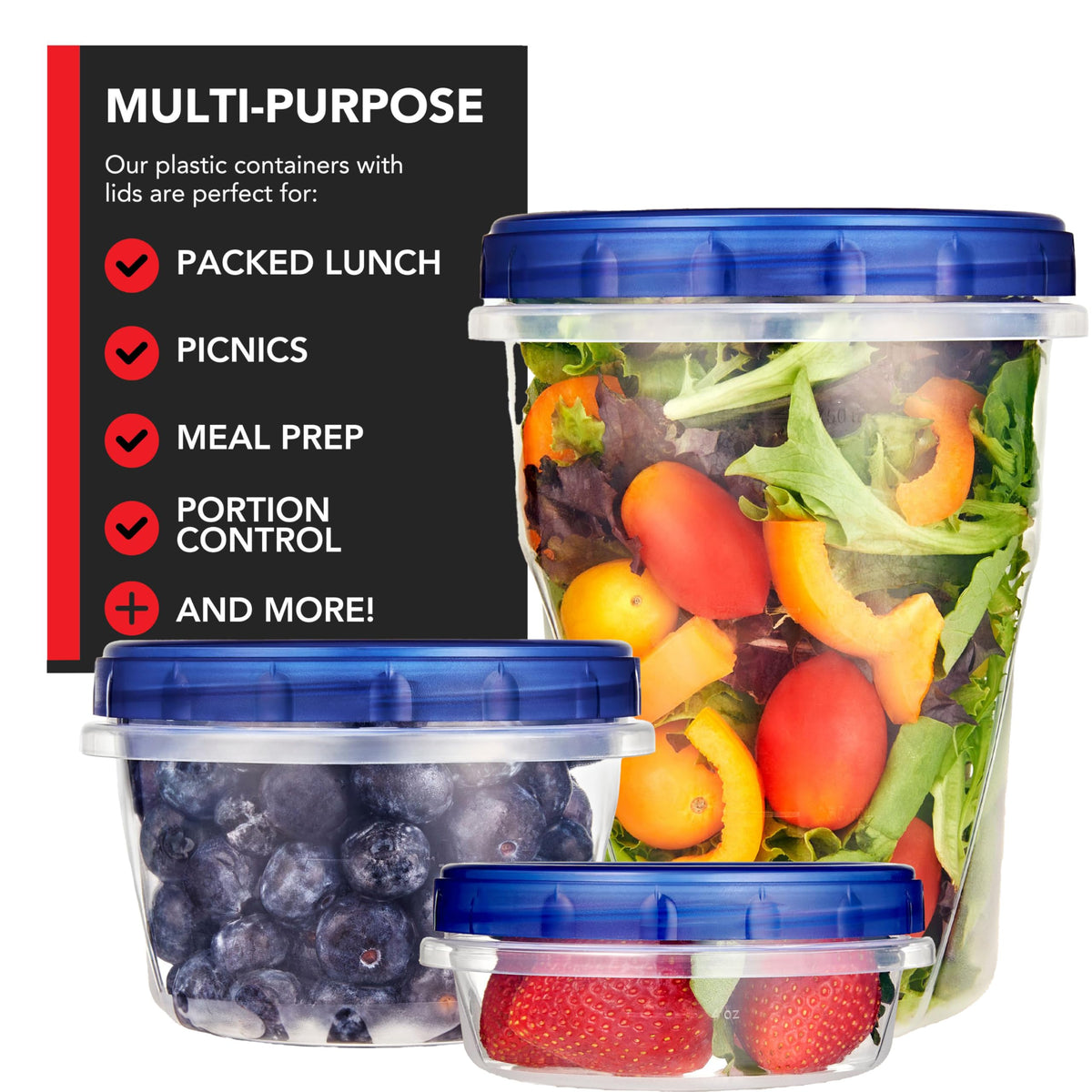 Stock Your Home 21 Count / Blue / 32.0 ounces Container Sets