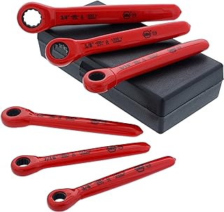 Wiha 21391 Ratchet Wrenches, Inch with Insulated Handle, 6 Piece Set