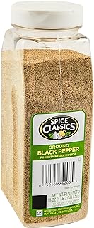 Spice Classics Ground Black Pepper, 18 oz - One 18 Ounce Container of Bulk Ground Black Pepper for Back-of-House Use for Cooking and Grilling