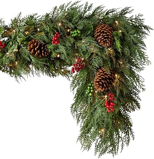 Balsam Hill | Artificial Christmas Garland for the Home | Traditional Holiday Decorations | Equipped with LED Clear Lights | for Indoor Decor (Winter Evergreen 6FT (Pack of 4))