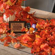 CQURE Fall Leaf Garland, 98 Ft Total, Orange Maple Leaves